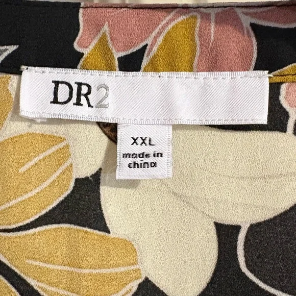 DR2 by Daniel Rainn Floral Peasant Women's 3/4 Sleeve Sheer Blouse - Picture 3 of 9